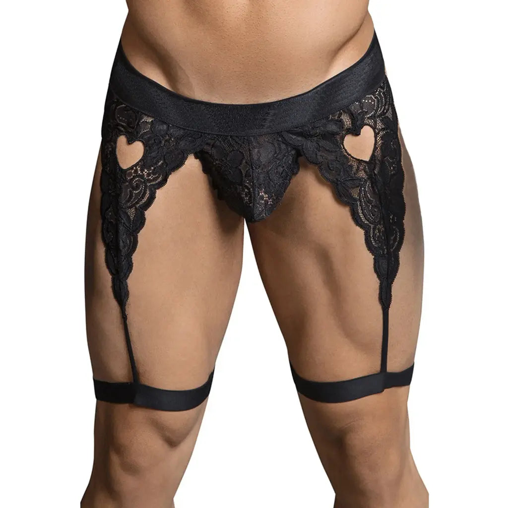 [ML-07399-BK] Men’s Garter Underwear ML-07399 (Black, Free)
