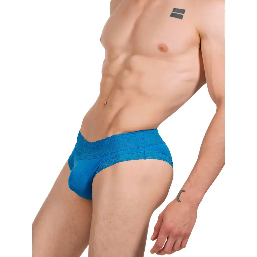 [XD-79103-RBL] Crossdresser Lingerie Set XD-79103 (Royal Blue, Free)