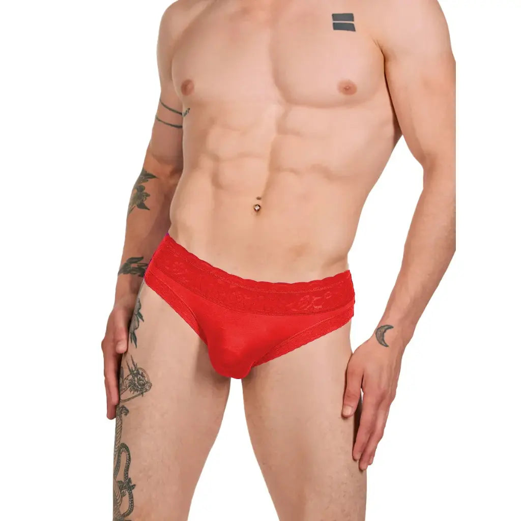 [XD-79103-RD] Crossdresser Lingerie Set XD-79103 (Red, Free)