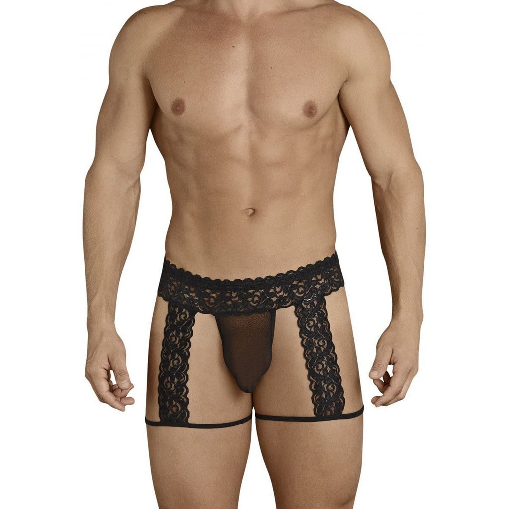 [ML-07369-BK] Men’s Garter Underwear ML-07369 (Black, Free)