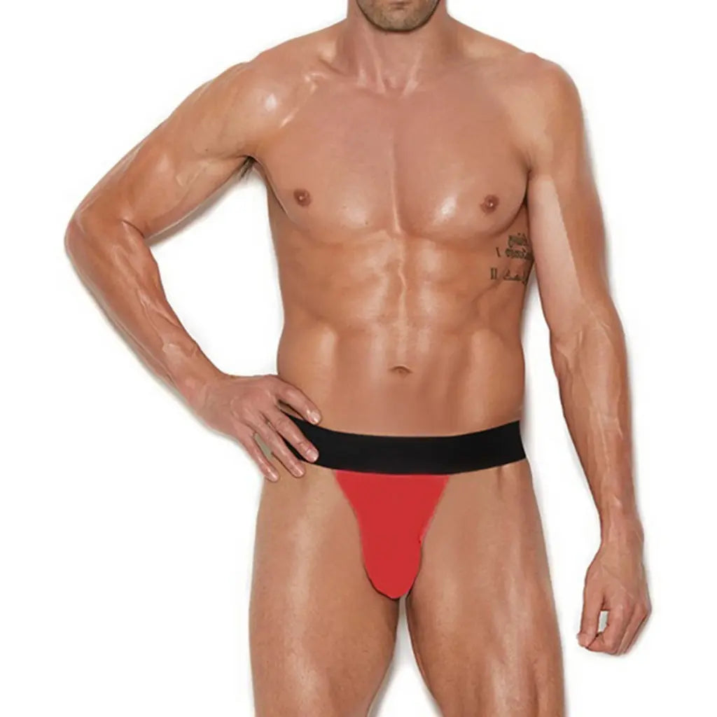[ML-07004-RD] Men’s Thong Underwear ML-07004 (Red, Free)