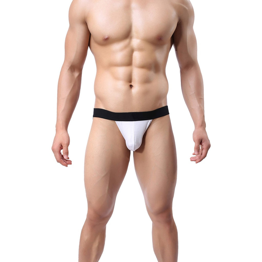 [ML-07035-WH] Men’s Jockstraps Underwear ML-07035 (White, Free)
