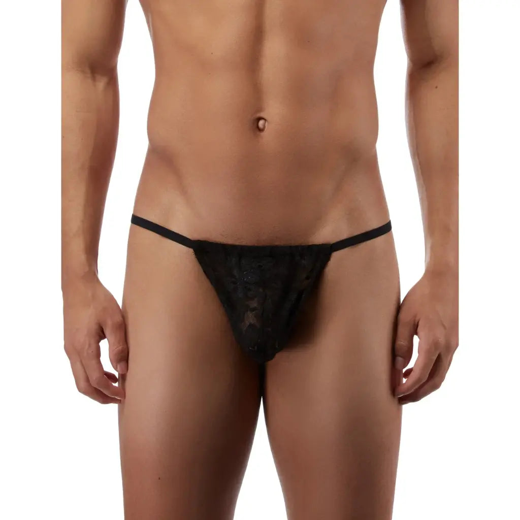 [ML-07164-BK] Men’s G String Underwear ML-07164 (Black, Free)