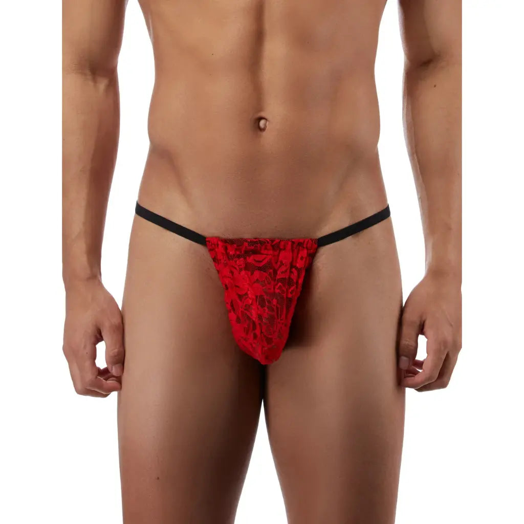 [ML-07164-RD] Men’s G String Underwear ML-07164 (Red, Free)