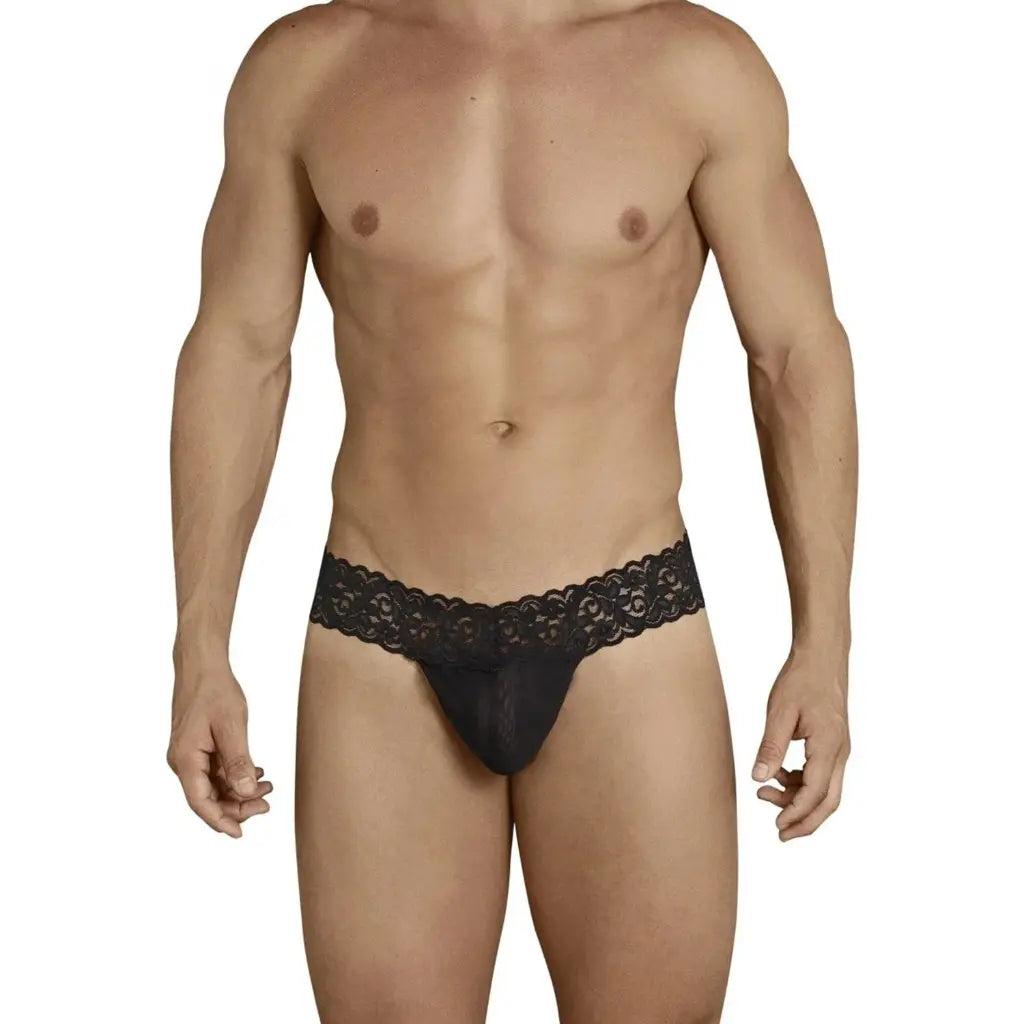 [ML-07147-BK] Men’s G String Underwear ML-07147 (Black, Free)