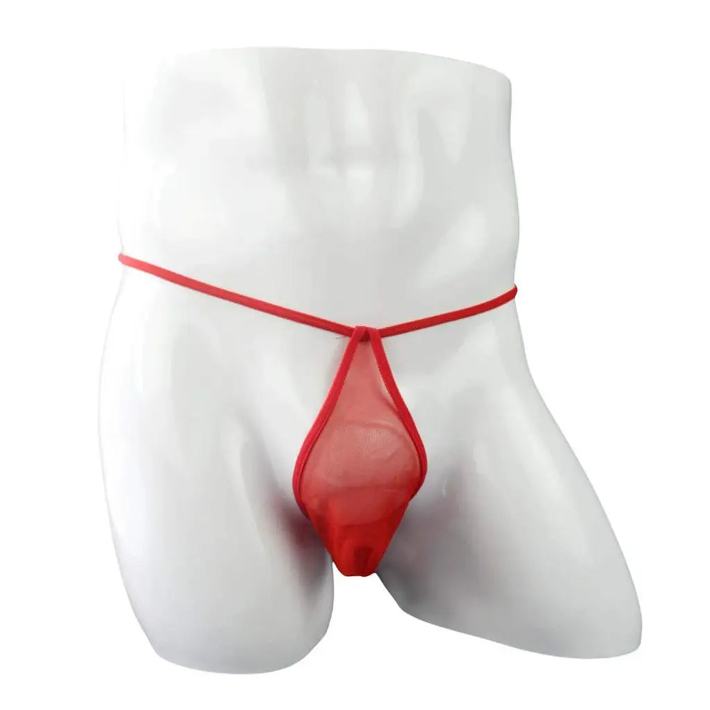 [ML-07047-RD] Men’s G String Underwear ML-07047 (Red, Free)