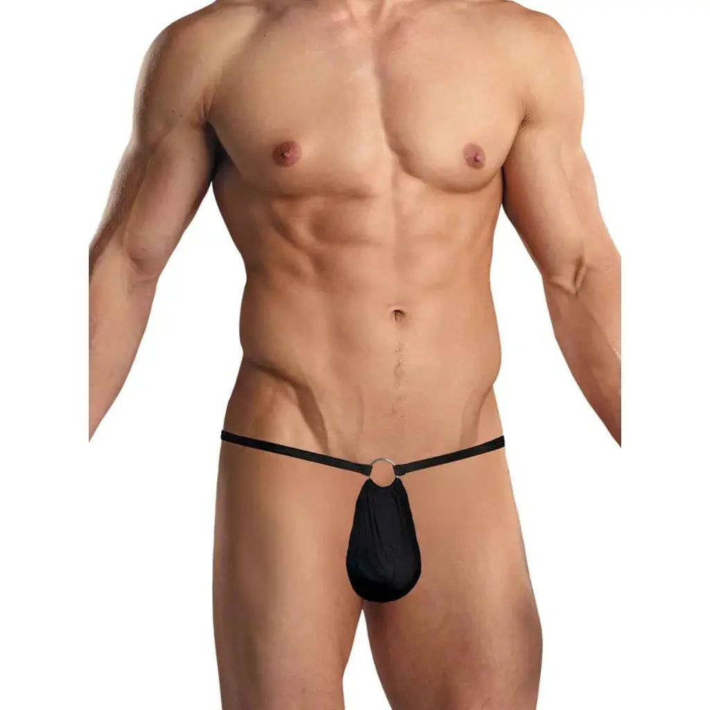 [ML-07825-BK] Men’s G String Underwear ML-07825 (Black, Free)