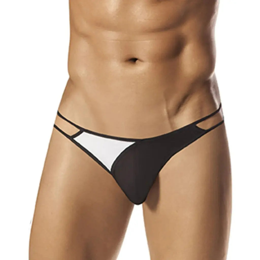 [ML-07570-BK] Men’s Thong Underwear ML-07570 (Black, Free)