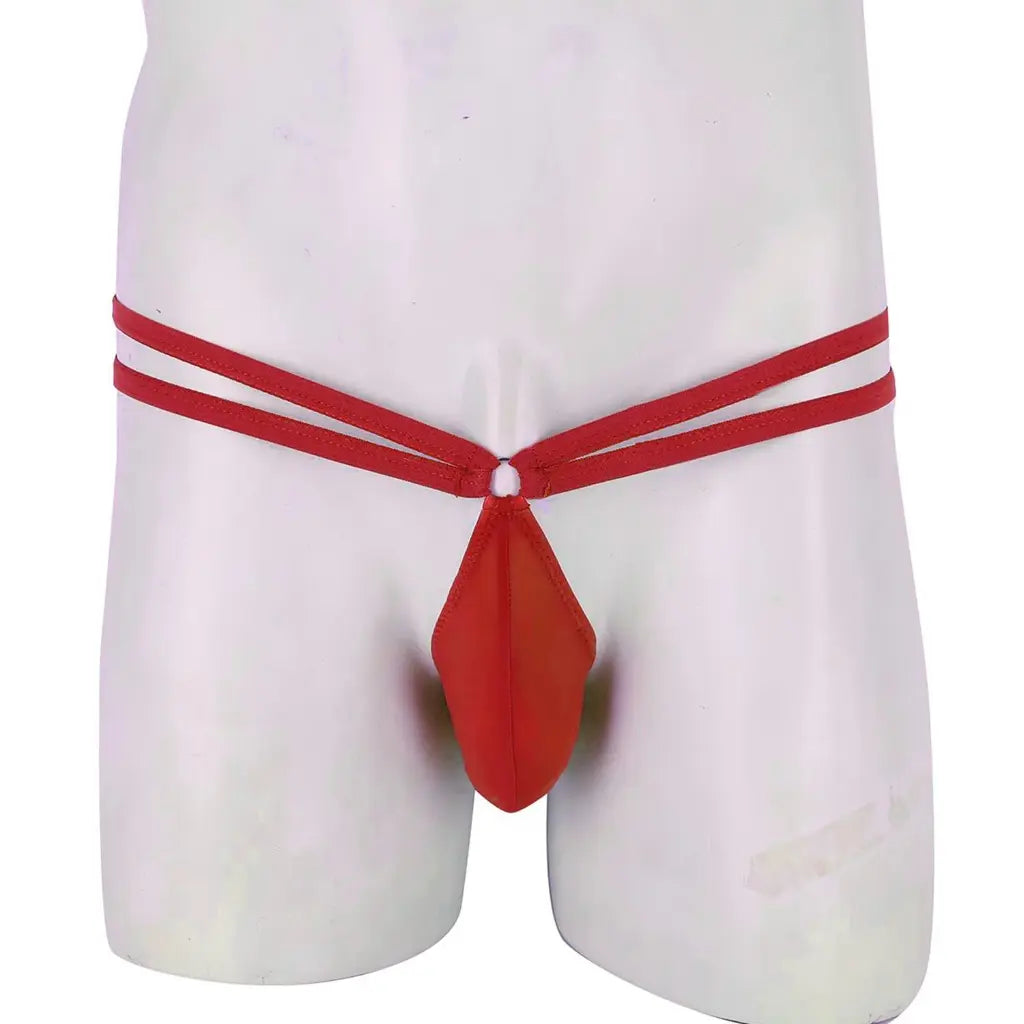 [ML-07046-RD] Men’s Thong Lingerie ML-07046 (Red, Free)