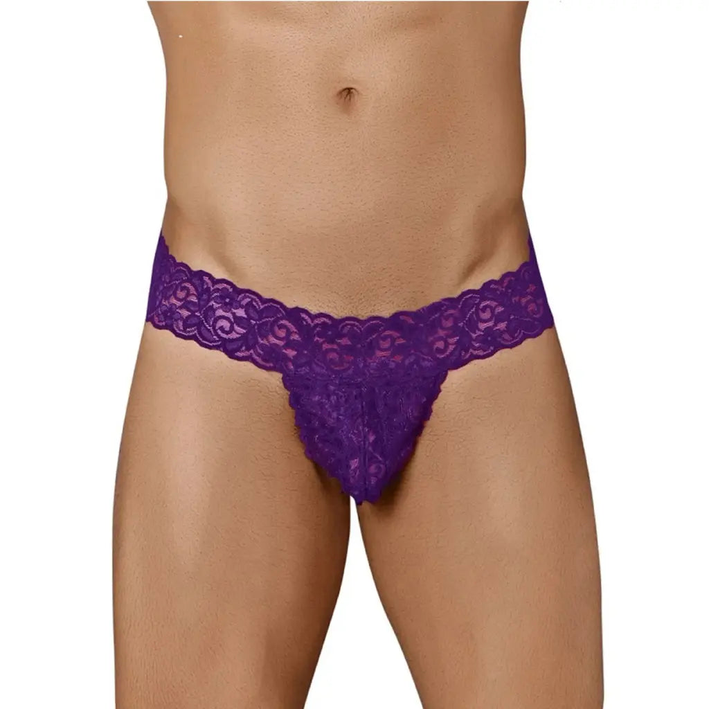 [ML-07315-PP] Men’s Thong Underwear ML-07315 (Deep Purple, Free)