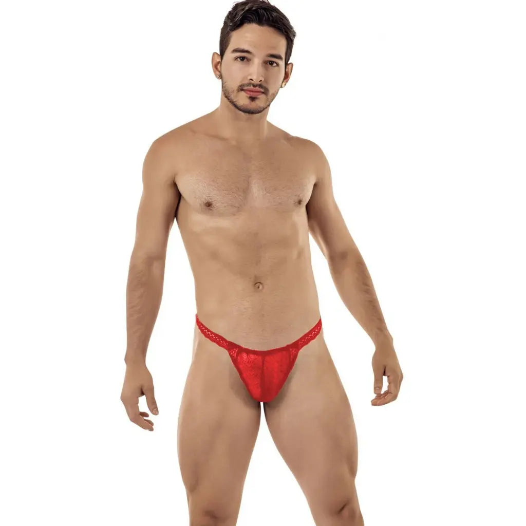 [ML-07342-RD] Men’s Thong Underwear ML-07342 (Red, Free)