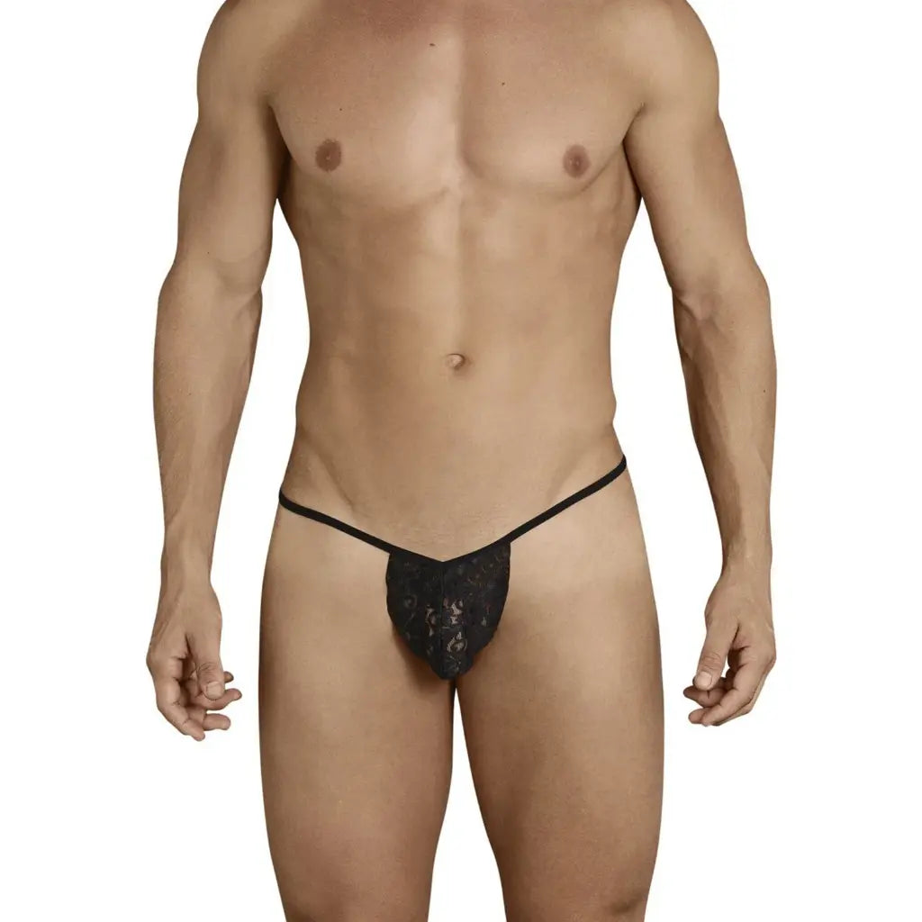 [ML-07371-BK] Men’s Thong Underwear ML-07371 (Black, Free)