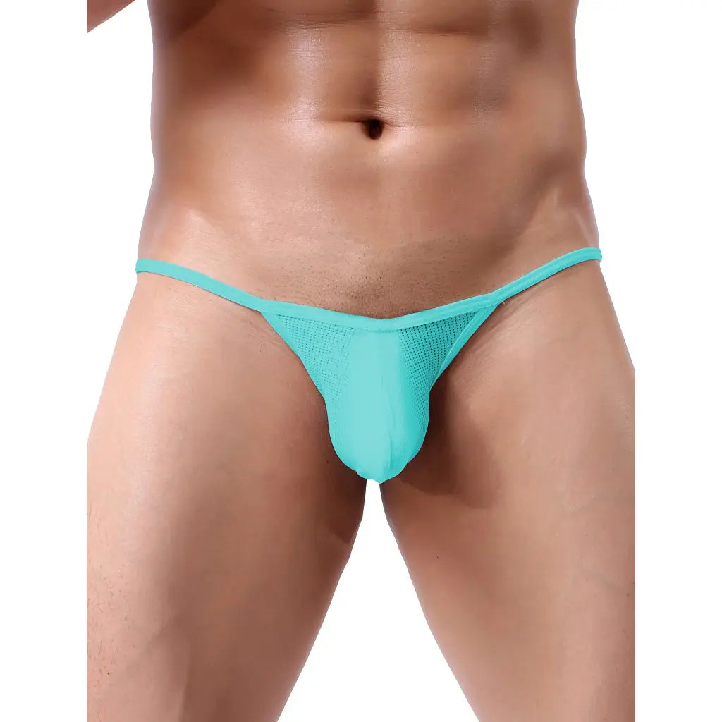 [ML-07104-LBL] Men’s Thong Underwear ML-07104 (Light Blue, Free)