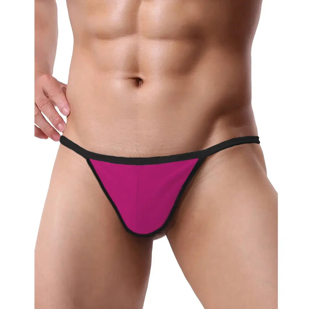 [ML-07105-RPI] Men’s Thong Underwear ML-07105 (Rose Pink, Free)