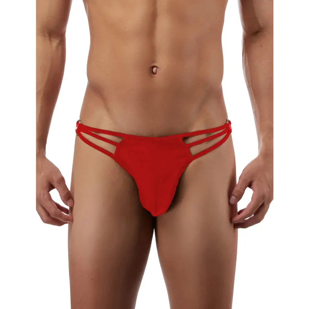 [ML-07828-RD] Men’s Thong Underwear ML-07828 (Red, Free)
