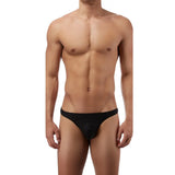 [ML-07076-BK] Men’s Thong Underwear ML-07076 (Black, Free)