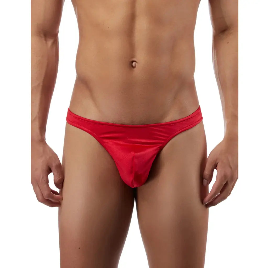 [ML-07076-RD] Men’s Thong Underwear ML-07076 (Red, Free)