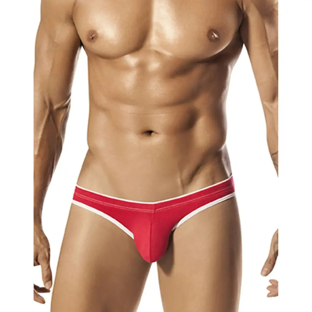 [ML-07559-RD] Men’s Brief Underwear ML-07559 (Red, Free)