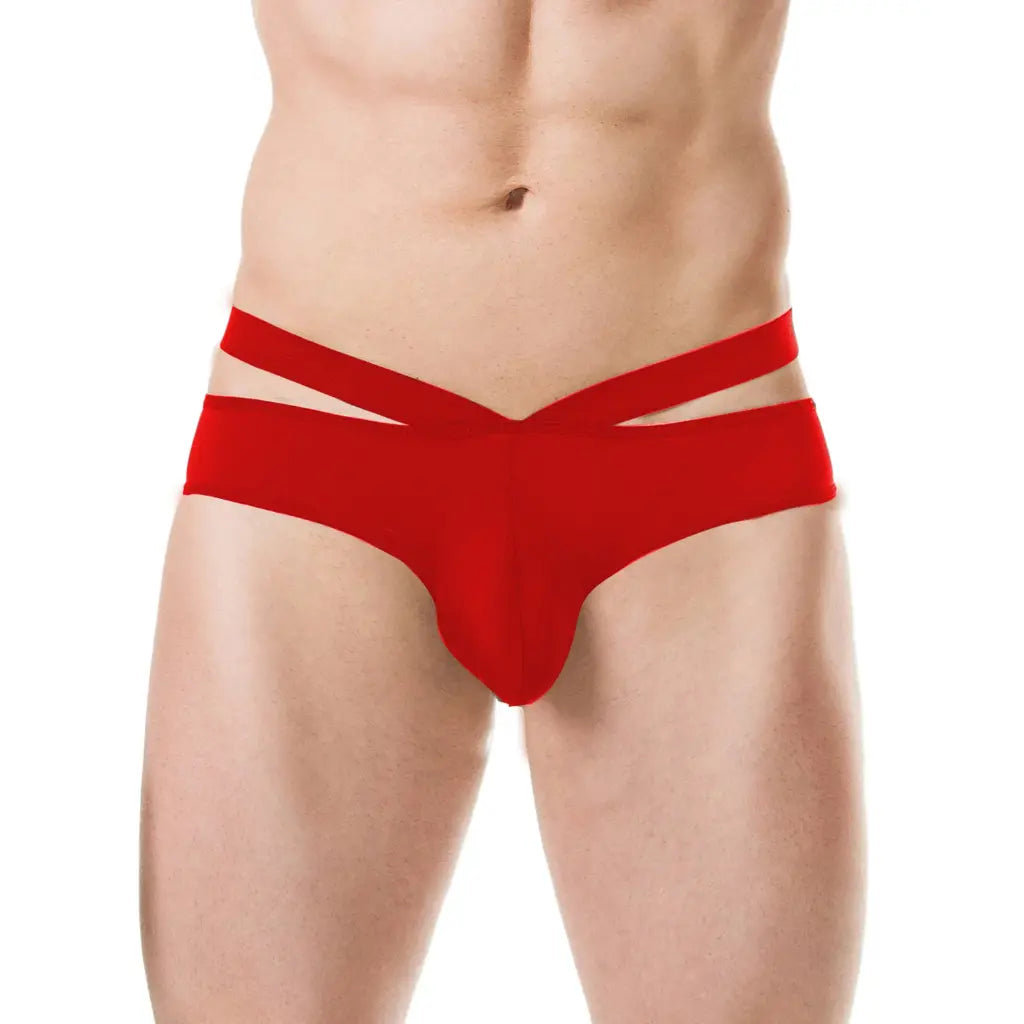 [ML-07804-RD] Men’s Brief Underwear ML-07804 (Red, Free)