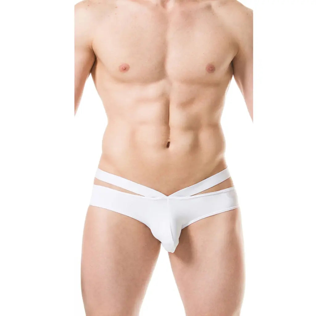 [ML-07804-WH] Men’s Brief Underwear ML-07804 (White, Free)