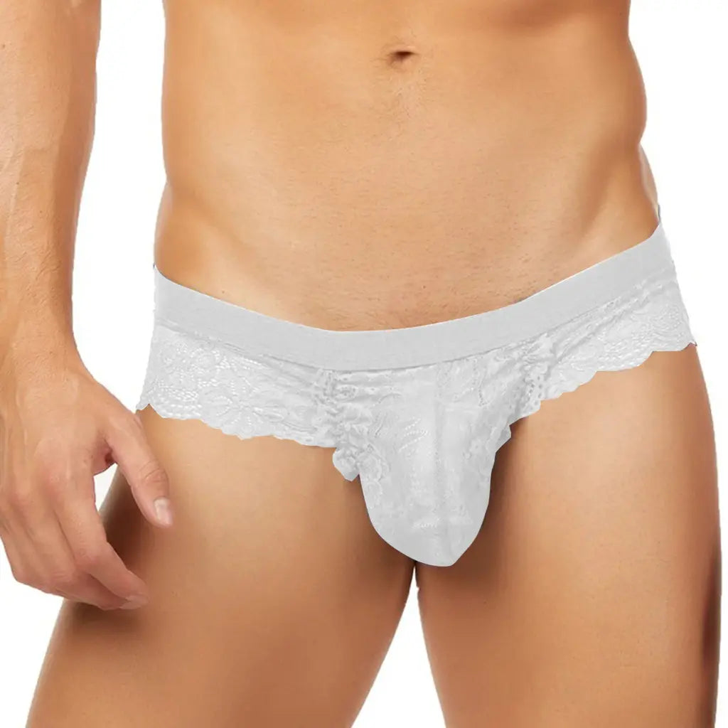 [ML-07386-WH] Men’s Brief Underwear ML-07386 (White, Free)