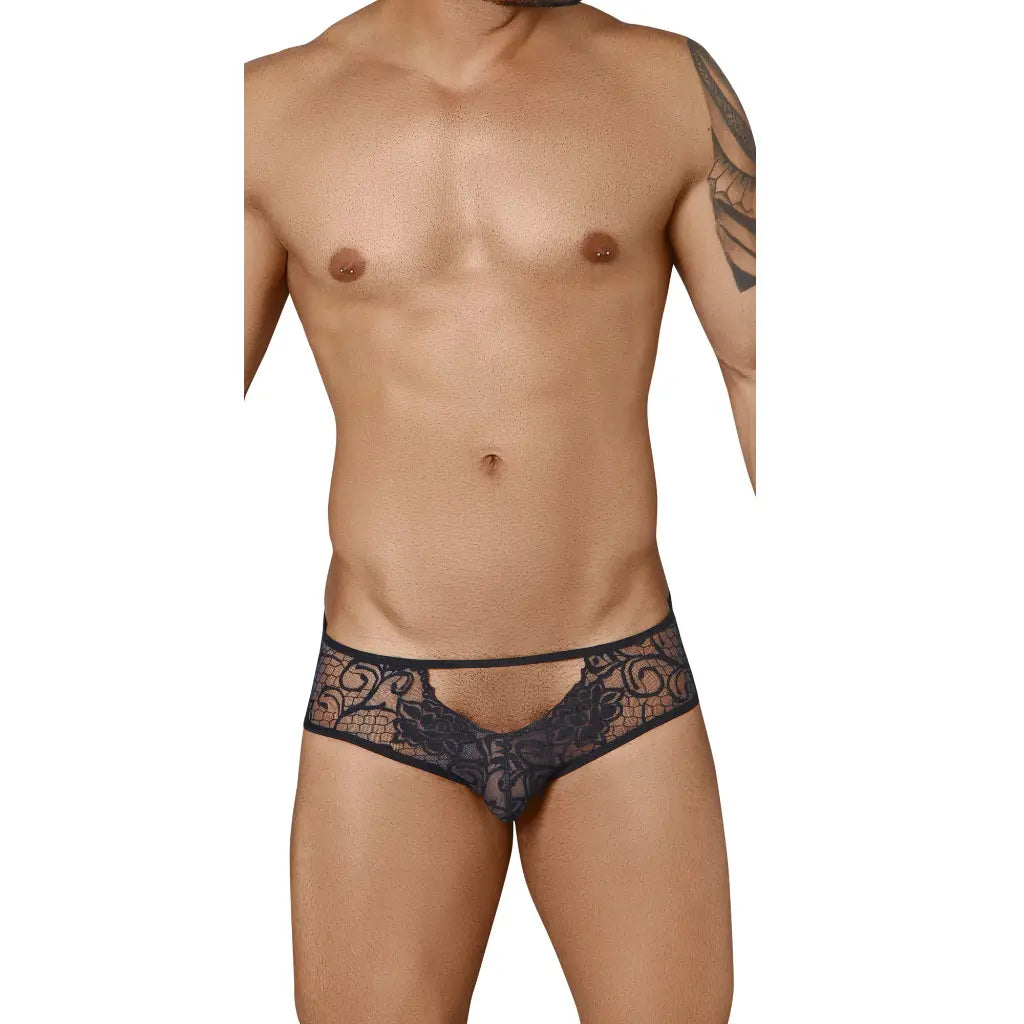 [ML-07325-BK] Men’s Brief Underwear ML-07325 (Black, Free)