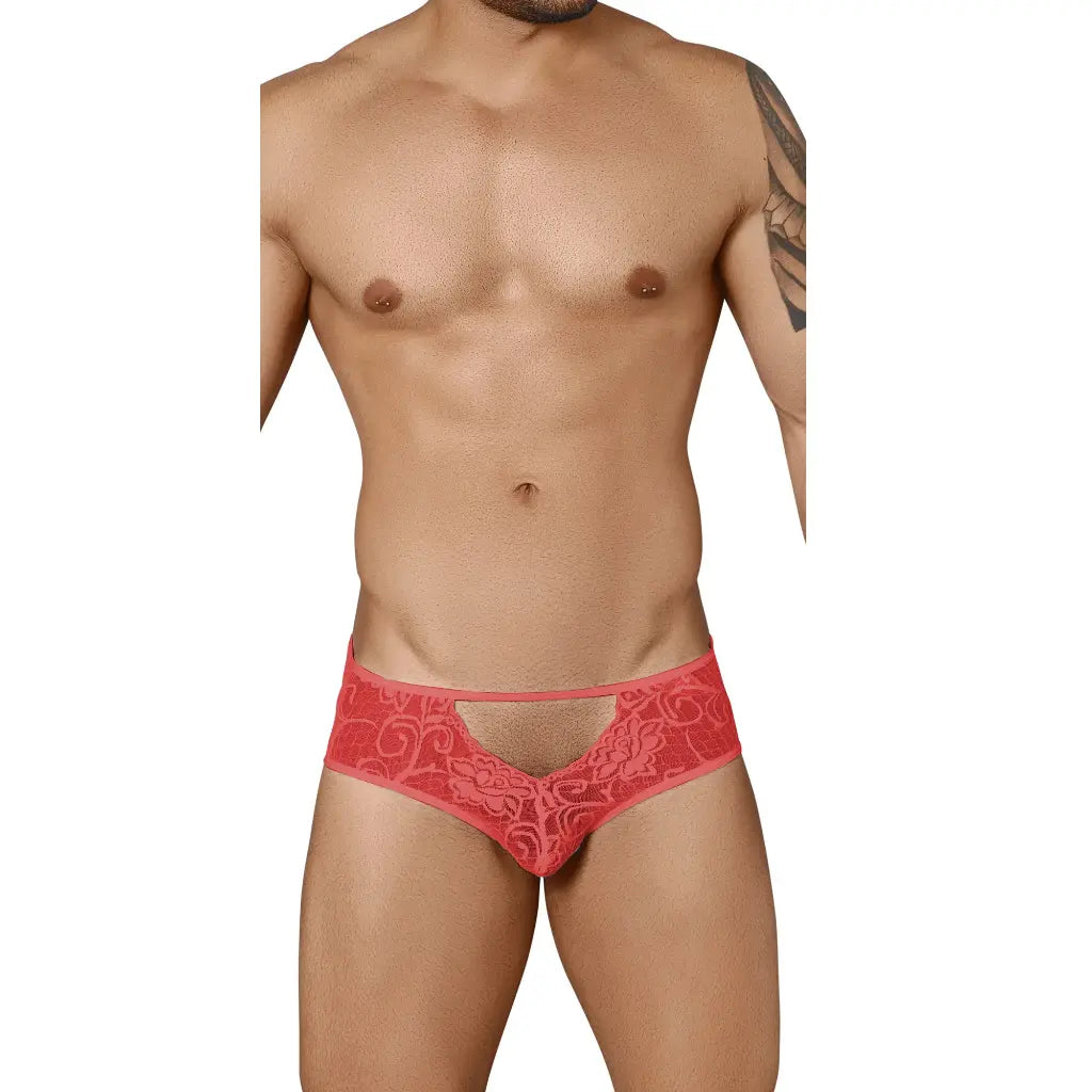 [ML-07325-RD] Men’s Brief Underwear ML-07325 (Red, Free)