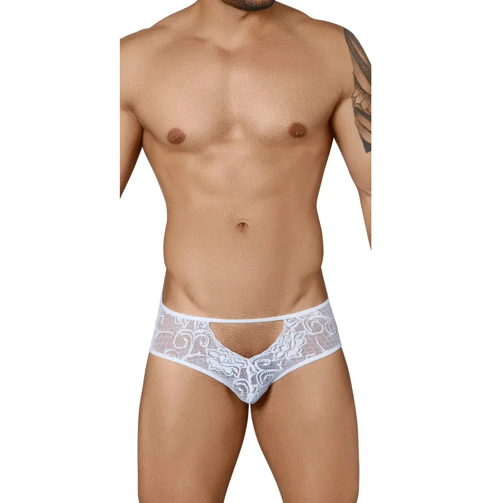 [ML-07325-WH] Men’s Brief Underwear ML-07325 (White, Free)