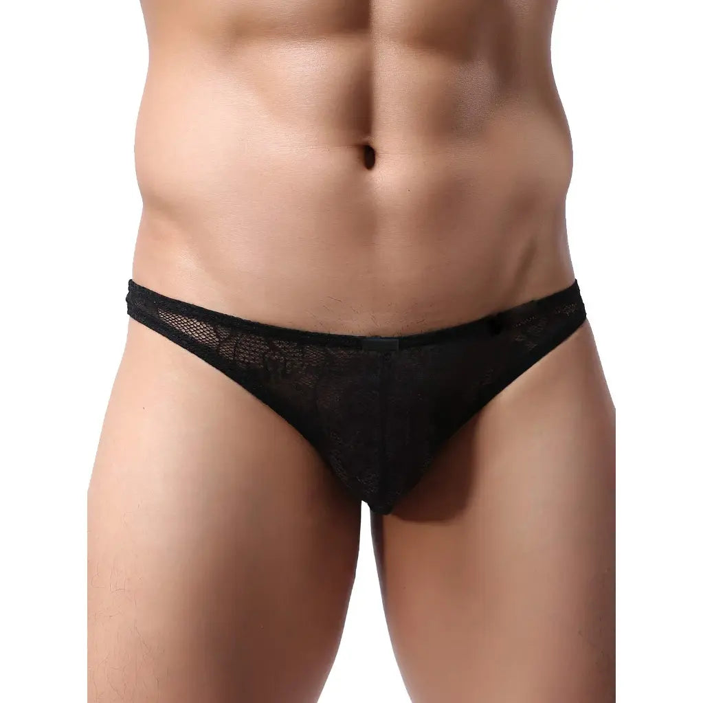 [ML-07332-BK] Men’s Brief Underwear ML-07332 (Black, Free)