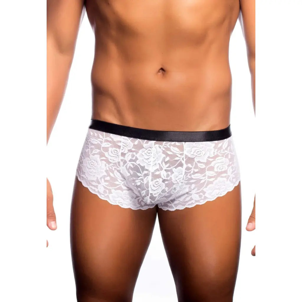 [ML-07377-WH] Men’s Boxer Underwear ML-07377 (White, Free)