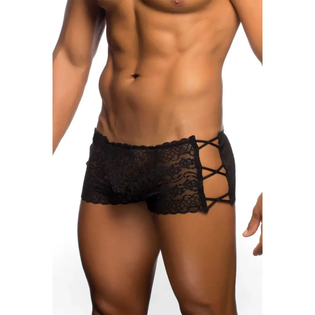 [ML-07379-BK] Men’s Boxer Underwear ML-07379 (Black, Free)