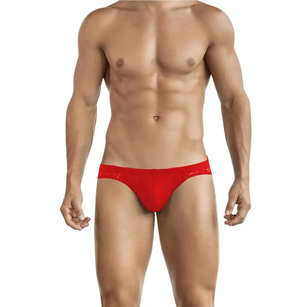 [ML-07330-RD] Men’s Brief Underwear ML-07330 (Red, Free)