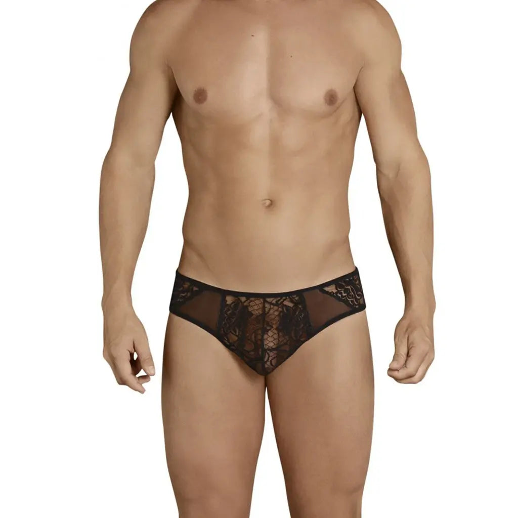 [ML-07385-BK] Men’s Brief Underwear ML-07385 (Black, Free)