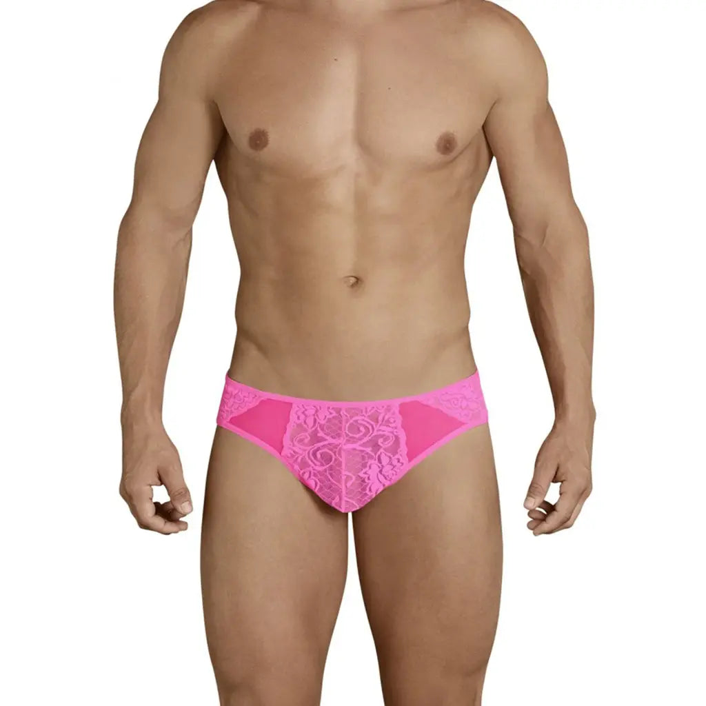 [ML-07385-RPI] Men’s Brief Underwear ML-07385 (Rose Pink, Free)