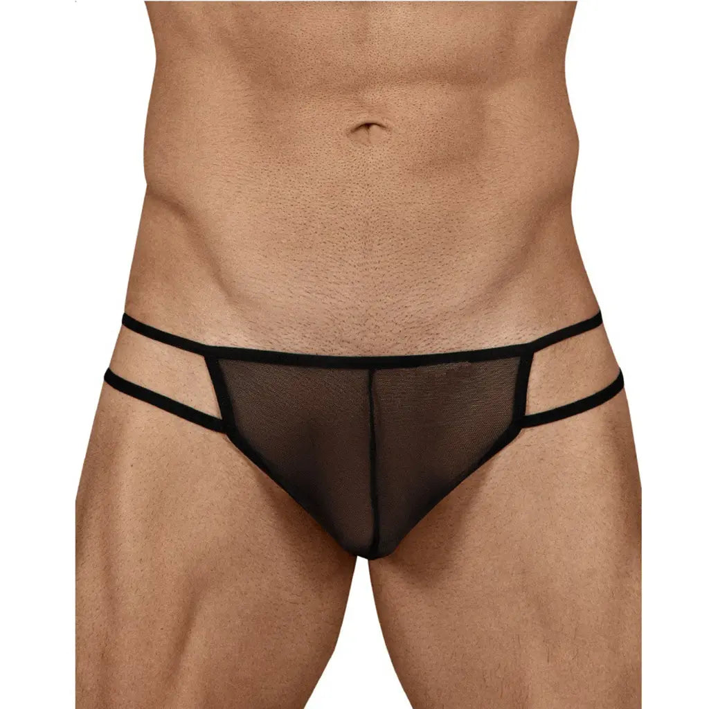 [ML-07225-BK] Men’s Thong Underwear ML-07225 (Black, Free)