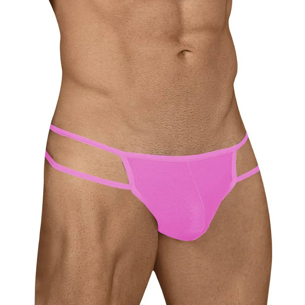 [ML-07225-LPI] Men’s Thong Underwear ML-07225 (Light Pink, Free)