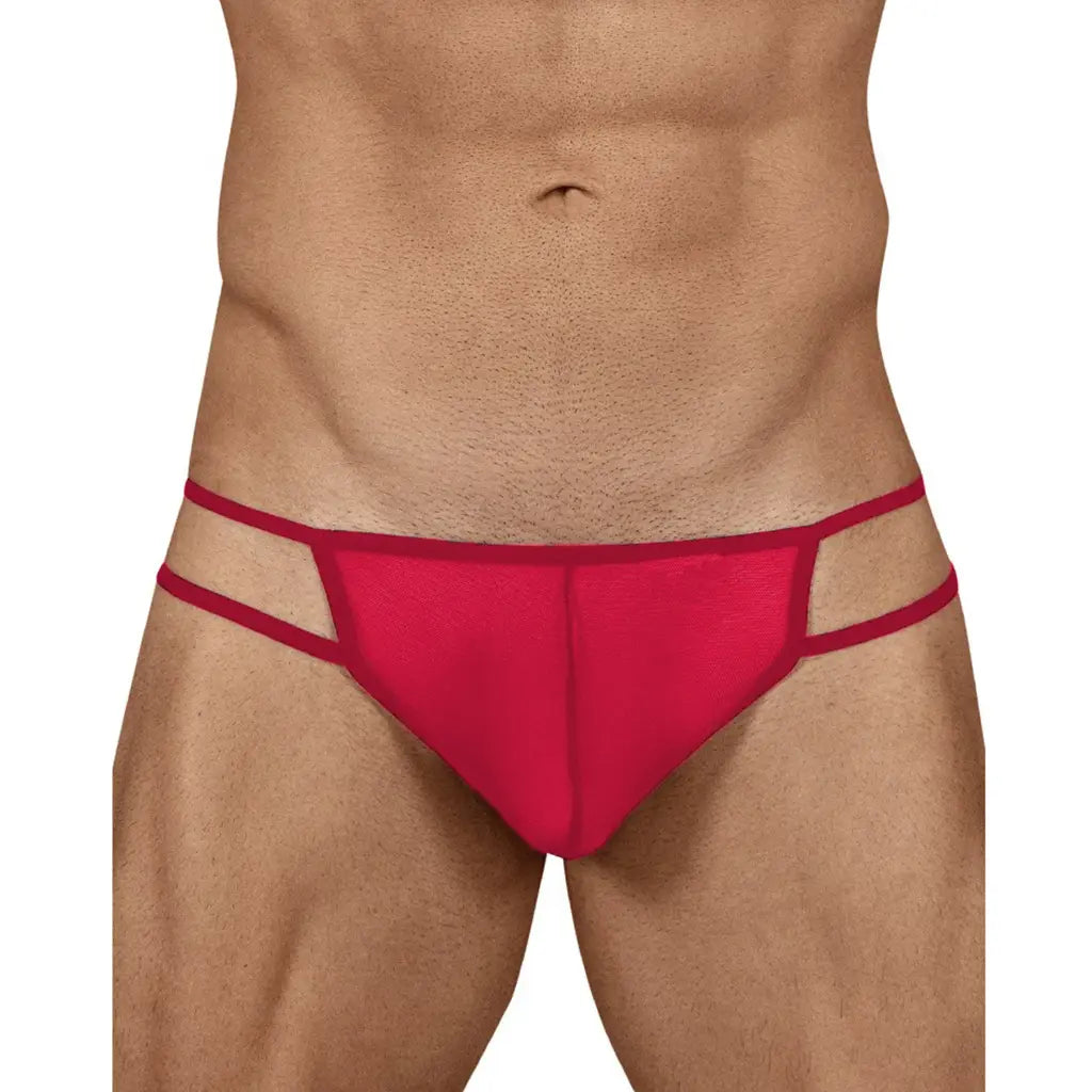 [ML-07225-RD] Men’s Thong Underwear ML-07225 (Red, Free)