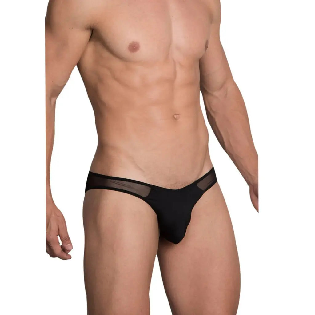 [ML-07172-BK] Men’s Brief Underwear ML-07172 (Black, Free)