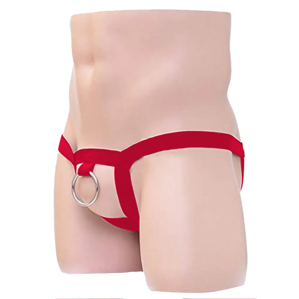 [ML-07036-RD] Men’s Harness Underwear ML-07036 (Red, Free)