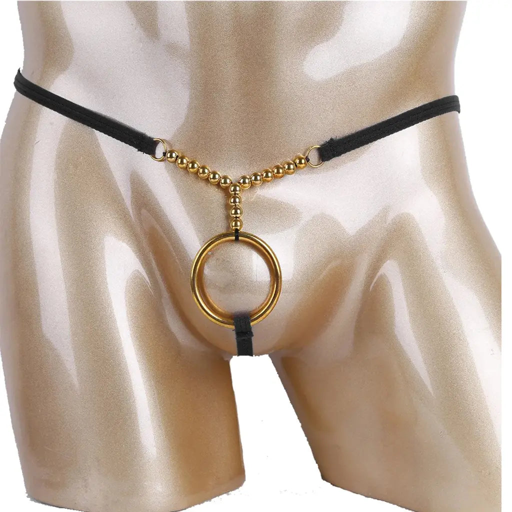 [ML-07040-BK] Men’s Harness Underwear ML-07040 (Black, Free)