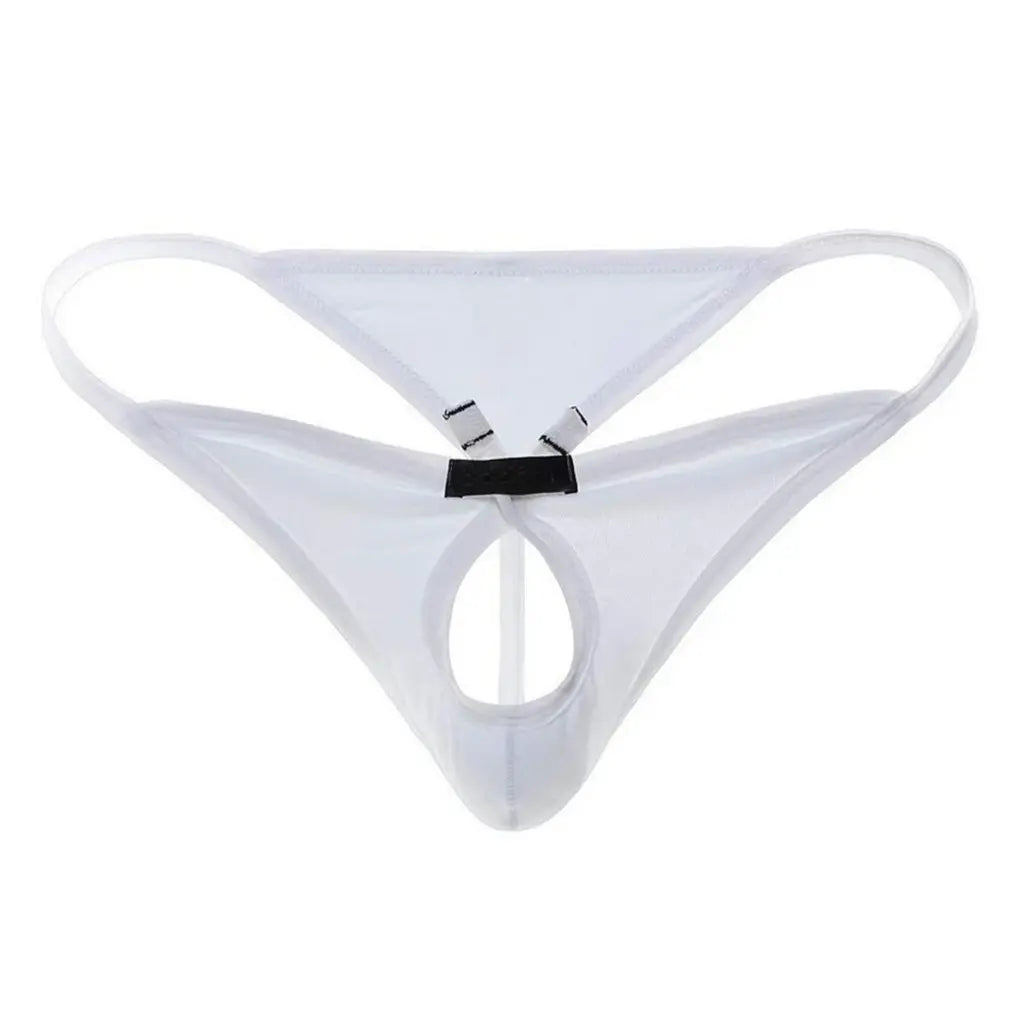 [ML-07552-WH] Men’s Thong Underwear ML-07552 (White, Free)