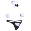 Men's Black & White Collar Tie Costume with Handcuffs (ML-07906) - Image 4
