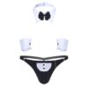 Men's Black & White Collar Tie Costume with Handcuffs (ML-07906) - Image 3
