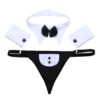 Men's Black & White Collar Tie Costume with Handcuffs (ML-07906)